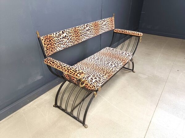 Banc Curule de style Maison Jansen, 1960