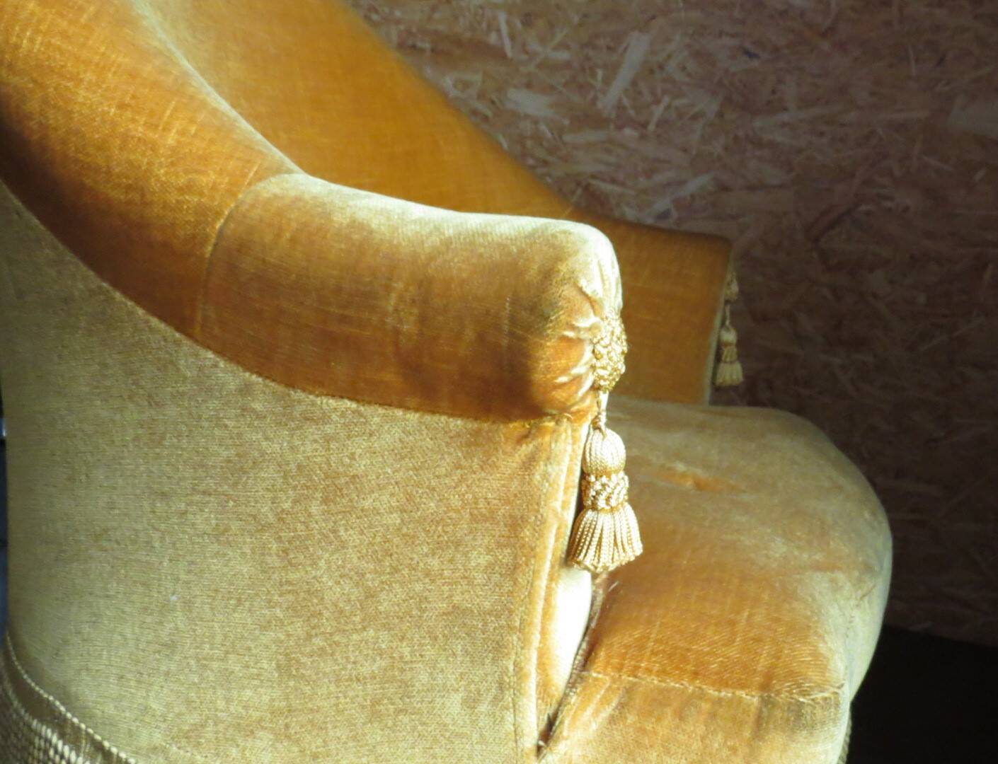Velvet toad armchair