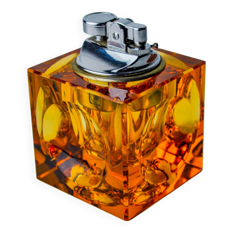 Magnifying lighter by Antonio Imperatore, orange murano glass, Italy, 1970