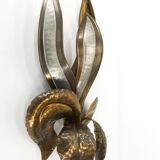 Brutalist wall lamp of a stylized flower attributed to Richard and Isabelle Faure
