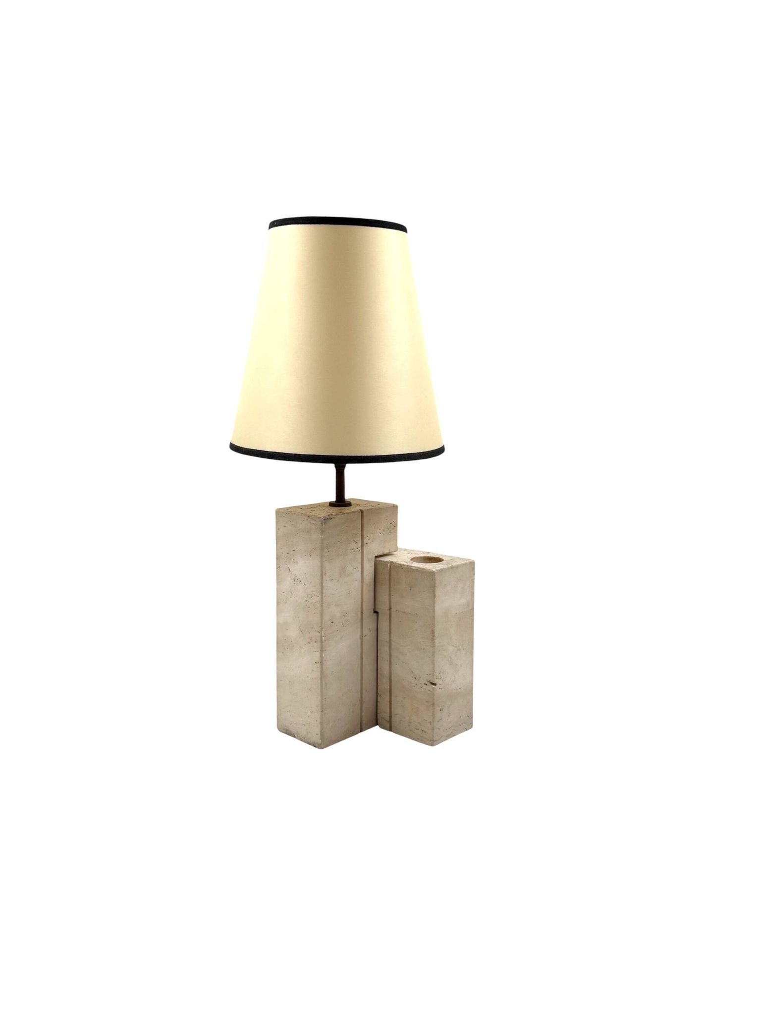 Mid-century modern travertine table lamp, Nucleo Sormani Italy 1960s