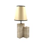Mid-century modern travertine table lamp, Nucleo Sormani Italy 1960s