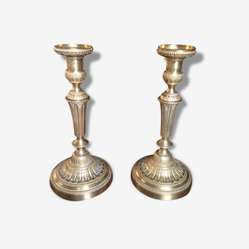 Pair of candlesticks in Louis XVI style ormolu