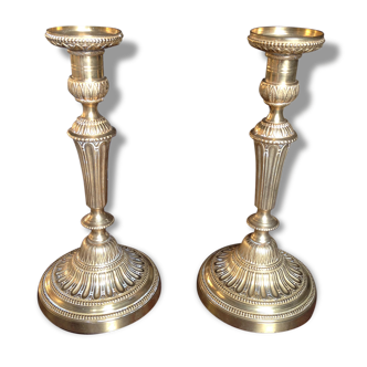 Pair of candlesticks in Louis XVI style ormolu