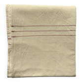 Tablecloth, ecru, pink/yellow stitching