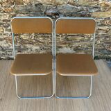Chaises pliantes vintage chromées