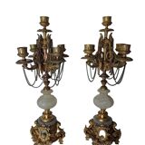 Pair of bronze candlesticks