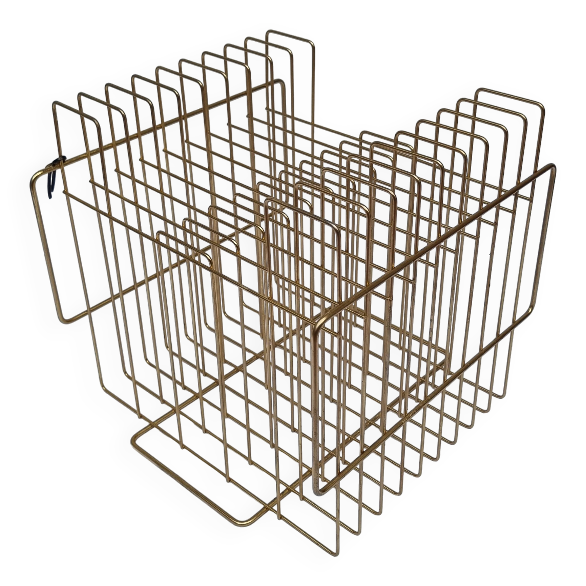 Porte-revue vintage "wire" en métal doré