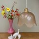 Vintage pink frosted glass lampshade pendant light