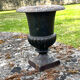 Iron garden urn planter, Antique French cast iron classical campana va