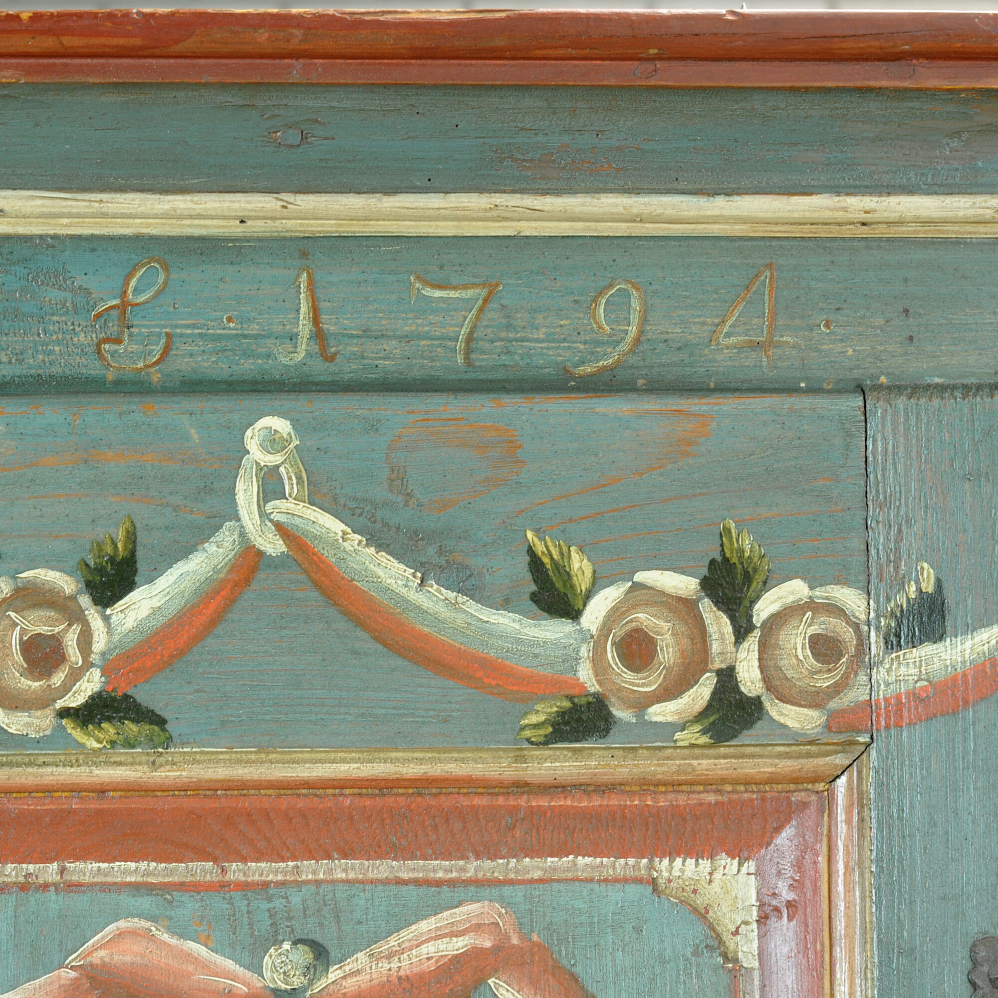 Pine bridal cabinet, dated 1794