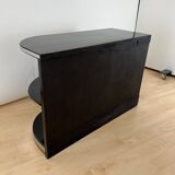 Art Deco Black Lacquered Lowboard with Chrome Fittings, France, 1930s