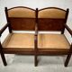 Art Deco two-seater bench in solid mahogany, 20th century.