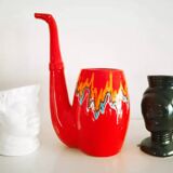 Italian Bertoncello ceramic vase, red ceramic vase