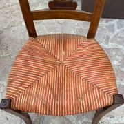 Pair of straw seated chairs