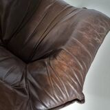 2 Leather and Oak Swivel Armchairs by Carl Straub, 1960s