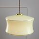 Mid-Century Italian Brass and Green Glass Pendant Lamp