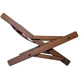 Brutalist leather lounge chair, 50s/60s