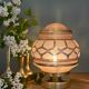 Vintage Art Deco globe table lamp in pink and gold glass.