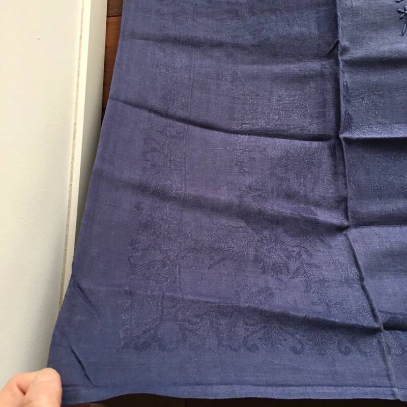 Old embroidered table napkin B M Purple