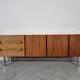 Scandinavian row in rosewood and chrome, 60s