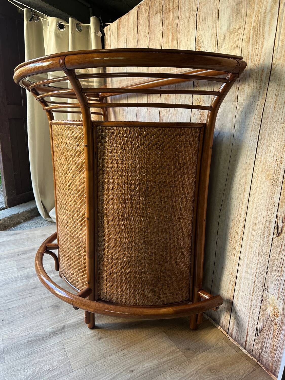 Rattan and cane bar, 1970s