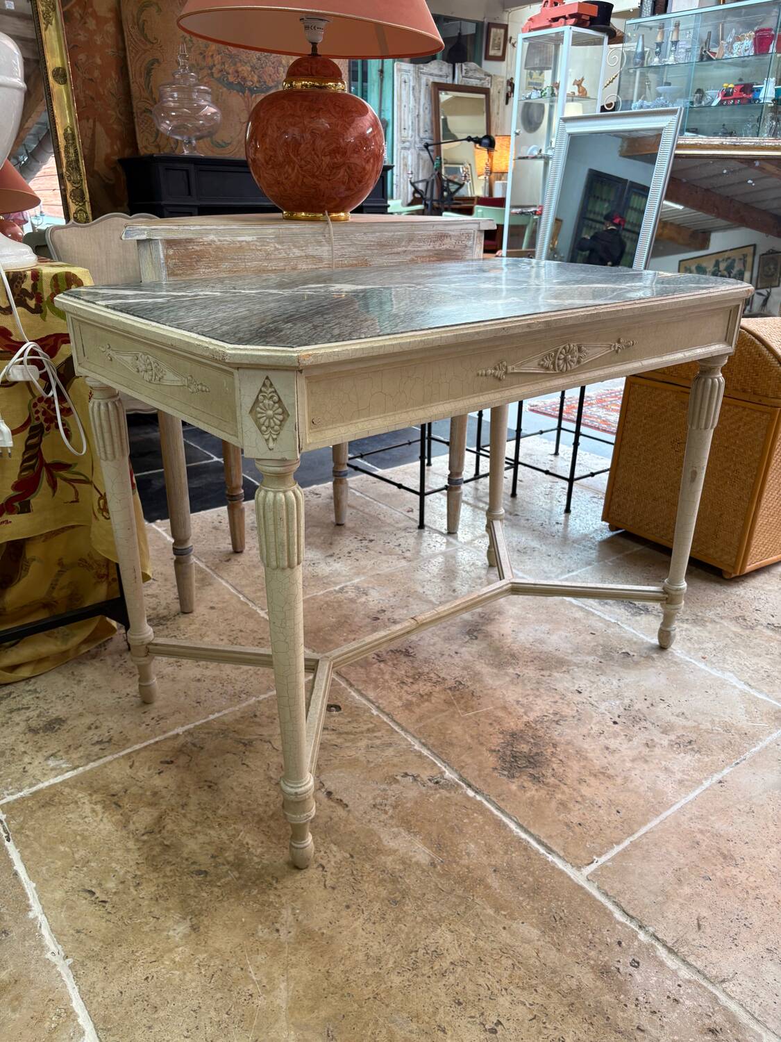 Table style Louis XVI en marbre vert