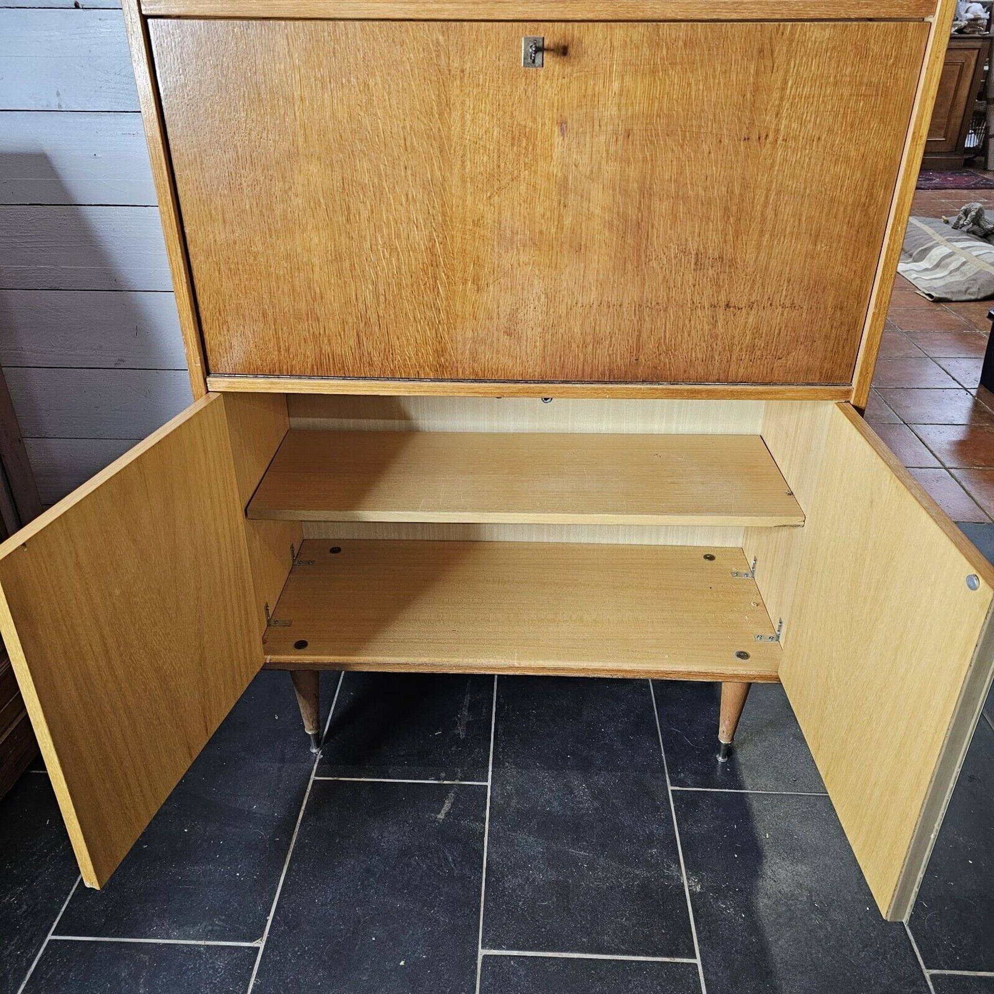 vintage oak secretary desk