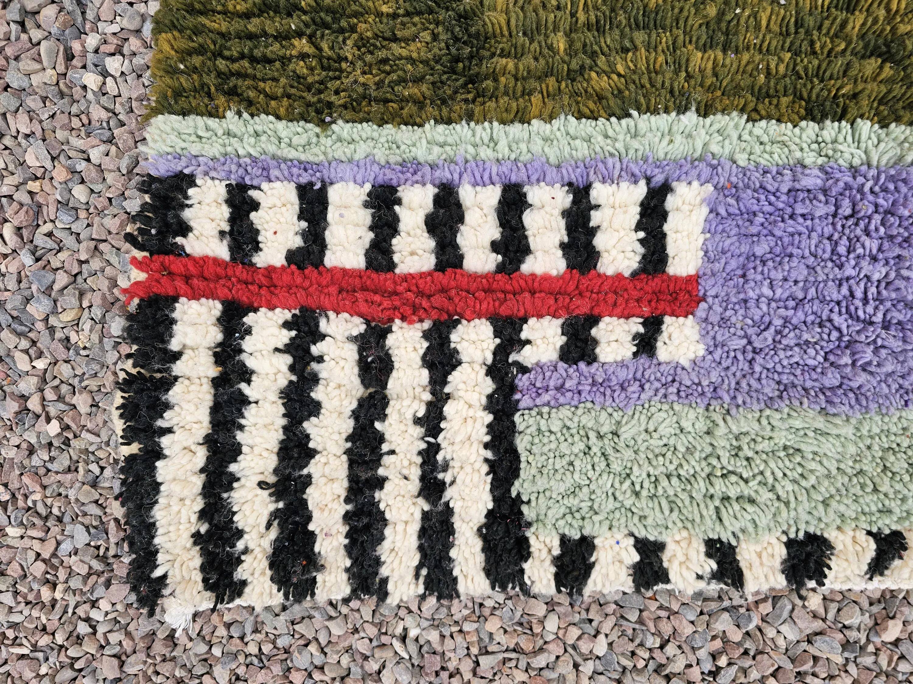 Unique Moroccan rug made of natural wool, 2.5x1.5 m.