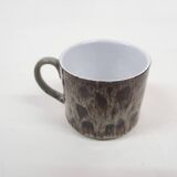 Ceremic lava cup in brown and turquoise, 1970's