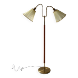 1950s Scandinavian teak and brass floor lamp