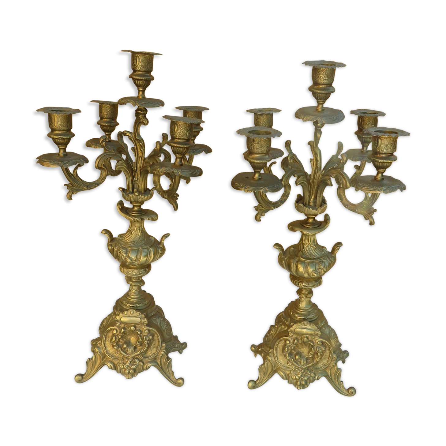 Pair of brass candlesticks