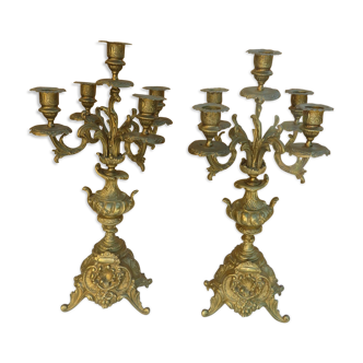 Paire de chandeliers en bronze