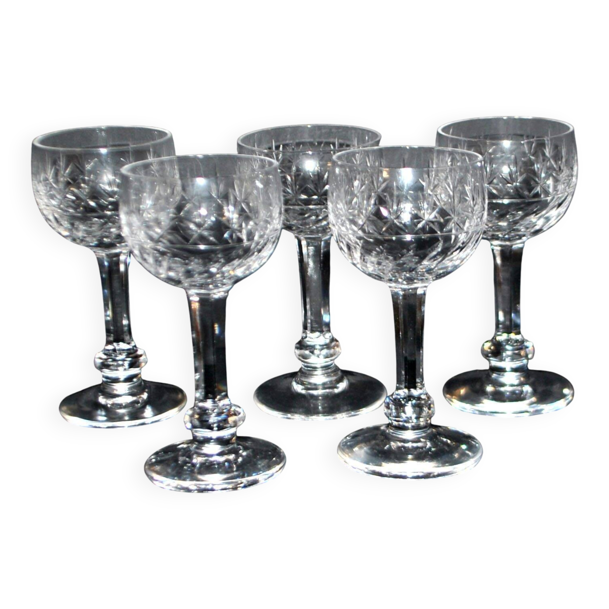 SAINT-LOUIS Set of 5 crystal liqueur glasses model 1930 METRA Size 4593