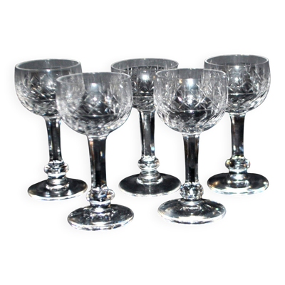 Lot de 5 verres à liqueur en cristal modèle 1930 metra taille 4593, saint-louis