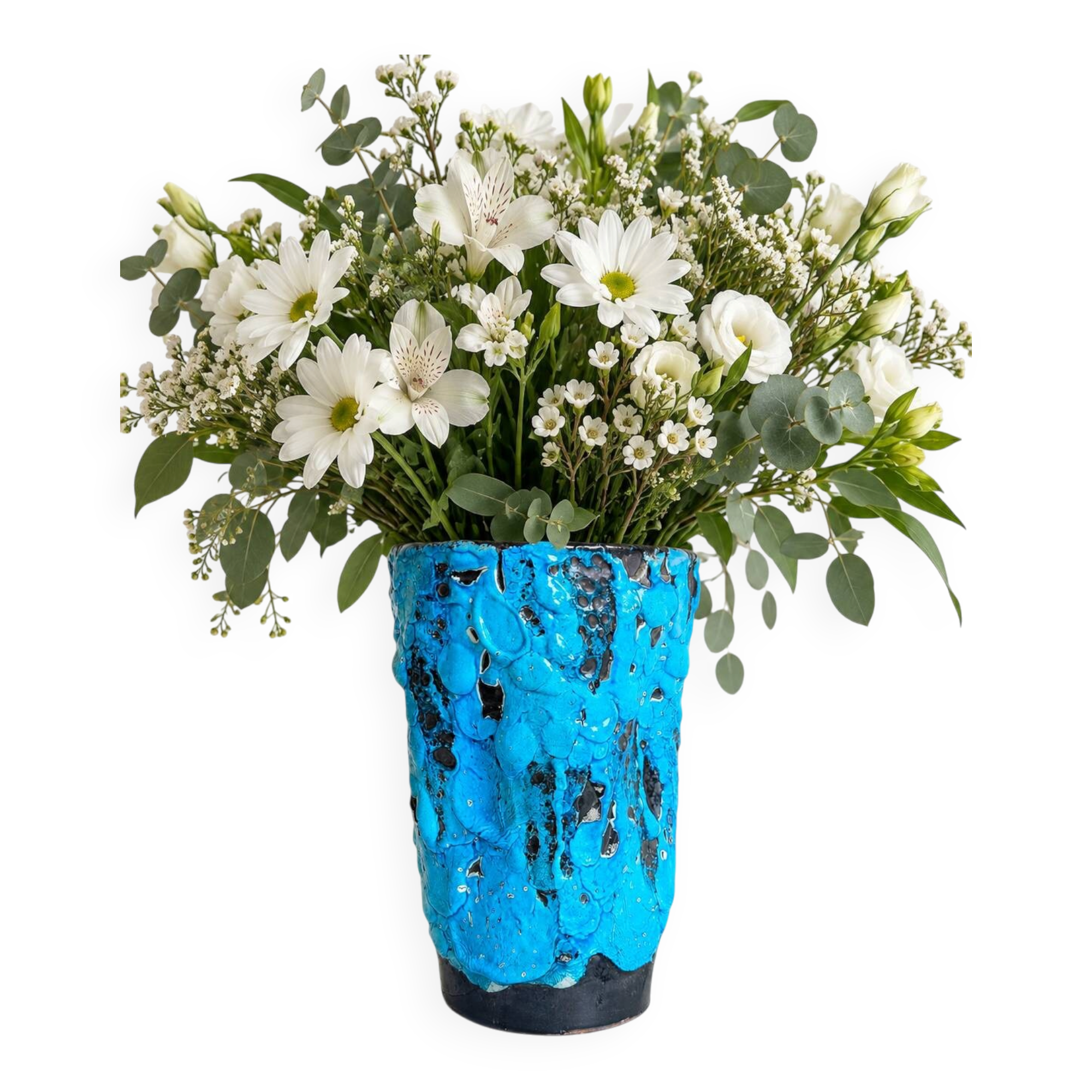 Charles Cart The Cyclops Blue Ceramic Vase, France, 1960s