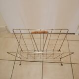 Vintage magazine holder in gold metal