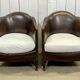 Art Deco period club lounge in leather and fabric seating