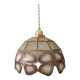 Vintage mother-of-pearl and brass lampshade pendant light