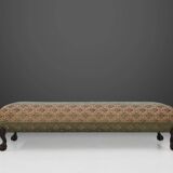 Large Victorian Sofa and Matching Ottoman, United Kingdom, 1890s