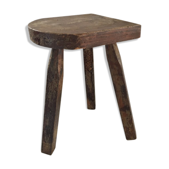 Tripod stool of farm in solid wood