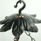 Art Deco wrought iron glass suspension Degué