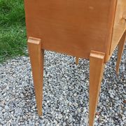 Vintage pair of bedside tables from the 1950s in sycamore and a mirror.