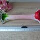 Vintage coloured blown glass vase in the shape of a calla lily.