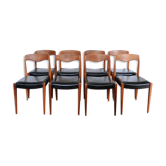 Set of 8 Scandinavian chairs rosewood skai