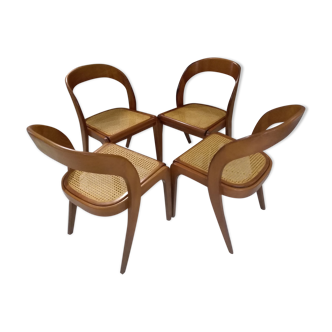 Suite de 4 chaises Baumann modèle Gondole vintage années 1970