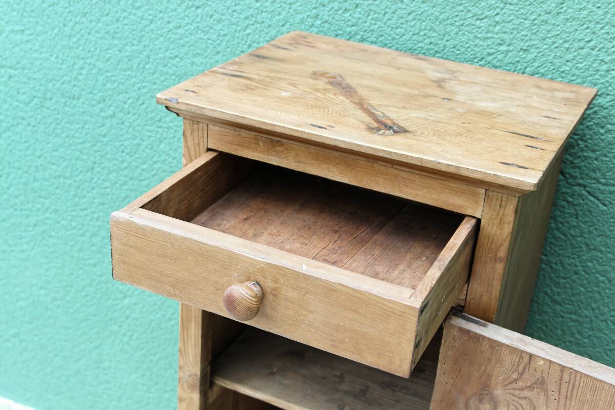 Pitch pine bedside table