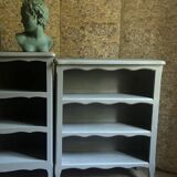 Bibus beech bookcase renovated in gray