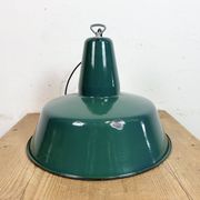 Large Industrial Green Enamel Factory Pendant Lamp, 1960s