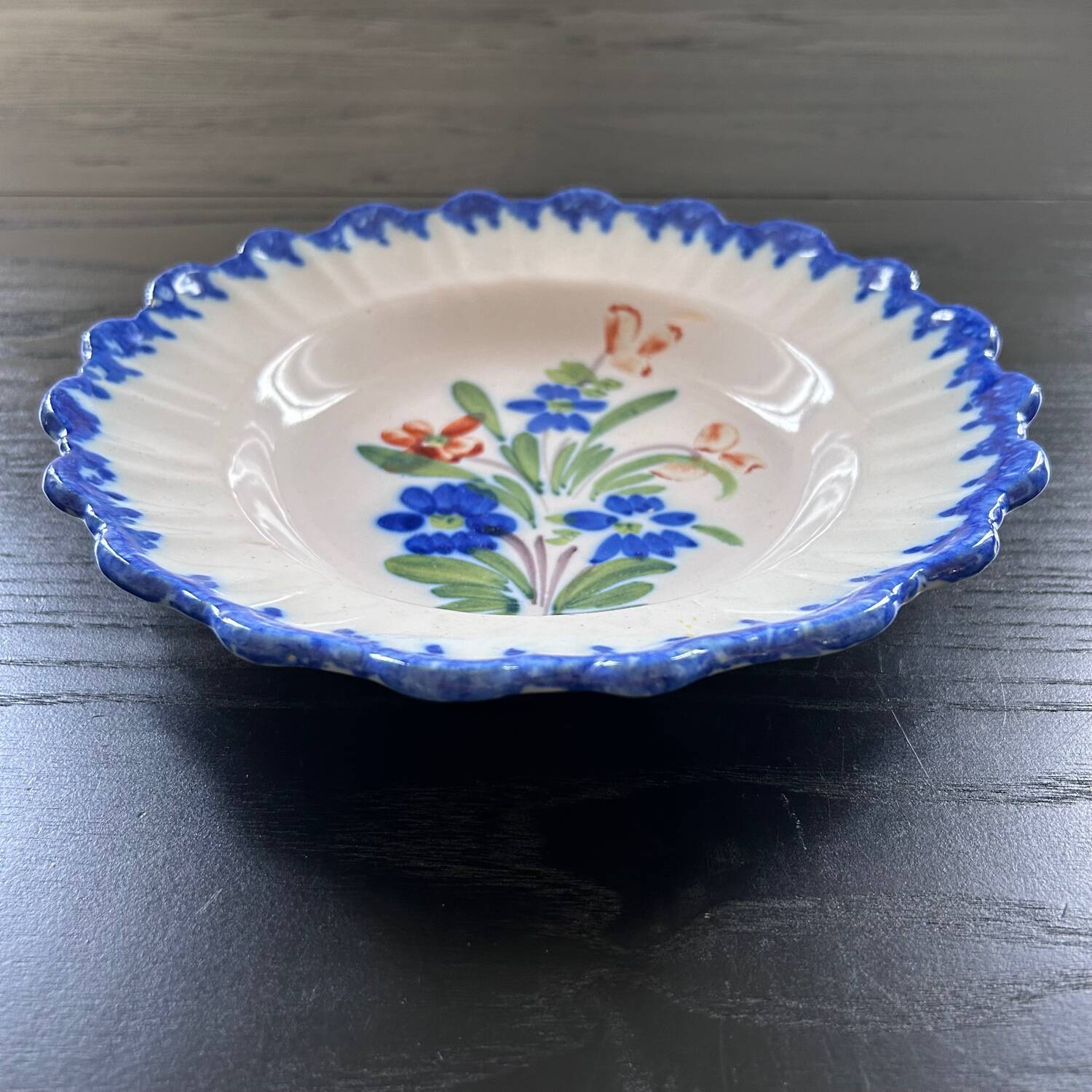 Old plate with floral decoration